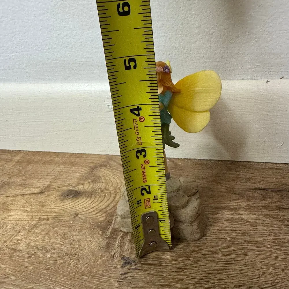 Vintage Miniature Desk Clock Quartz Japan Fairy/ Angel on Rock Breeze Collection